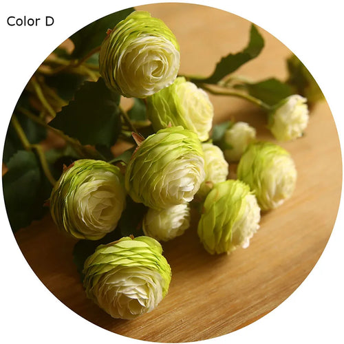 Artificial silk flowers with roses and ranunculus for wedding decoration - vue 10 sur 13