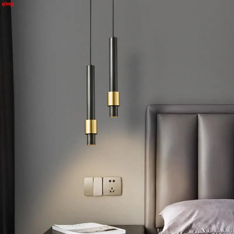 Minimalist luxury copper LED pendant light with adjustable brass cord