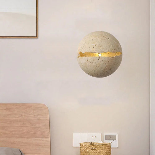 Round stone wall light for hotel office shop staircase foyer