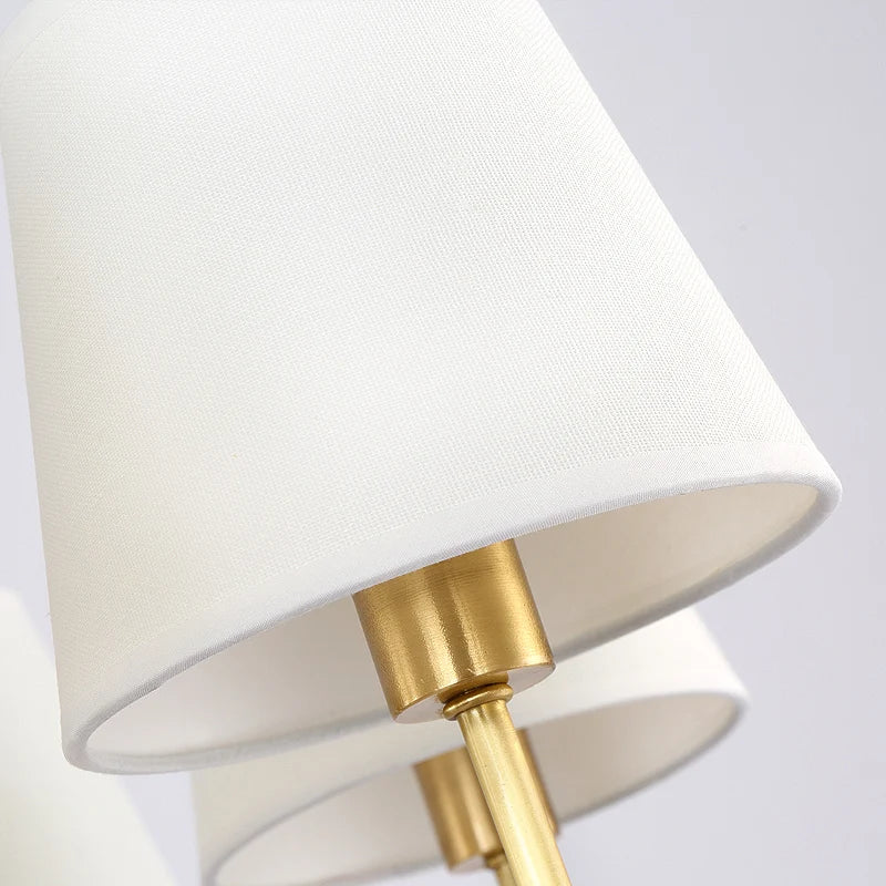 Antique LED wall light with fabric shade - vue 6 sur 10