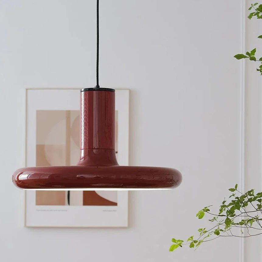 Red vintage nordic UFO pendant light