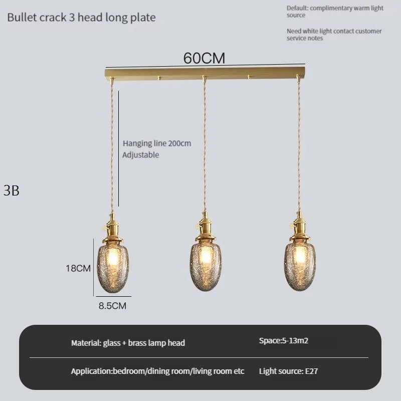 Vintage pendant light with switch and crystal glass shade - vue 11 sur 22