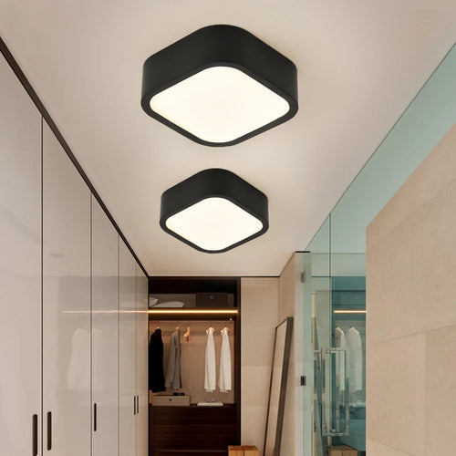Minimalist multicolour LED ceiling light decorative indoor round or square - vue 3 sur 14