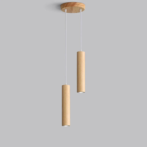 Modern wood pendant lights indoor LED lighting - vue 2 sur 8