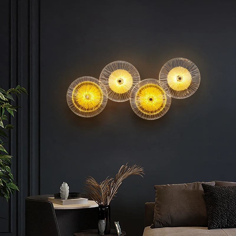 Modern crystal wall light with LED for hallway - vue 5 sur 11