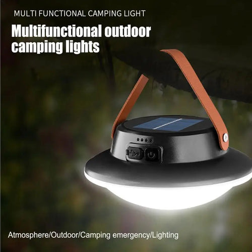 Rechargeable solar LED camping lamp 3 modes waterproof portable - vue 4 sur 8