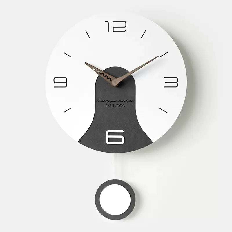 creative design solid wood silent wall clock