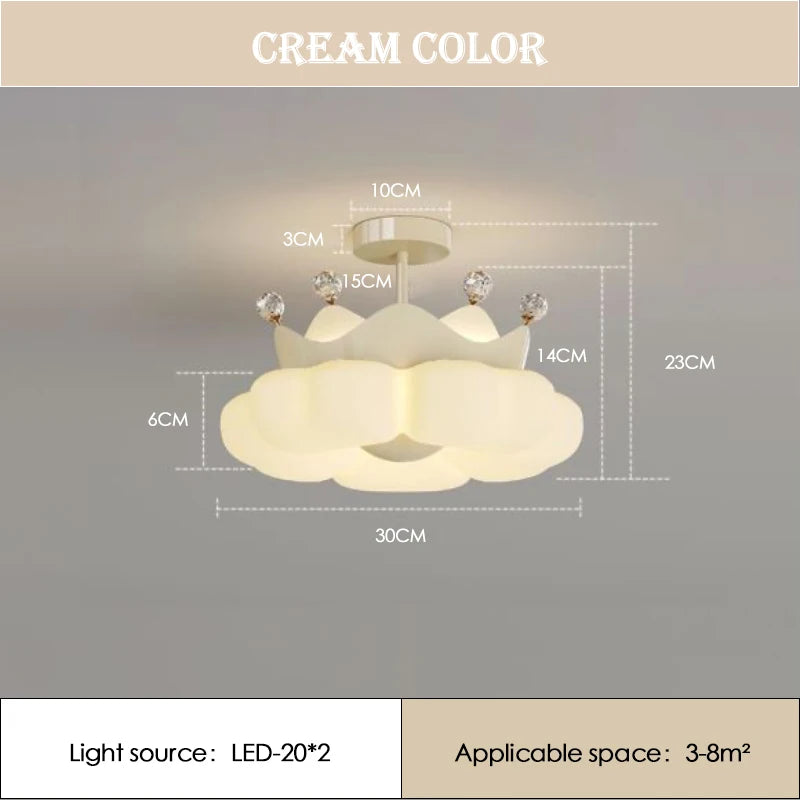 Romantic cloud-shaped ceiling light for children's room - vue 10 sur 12