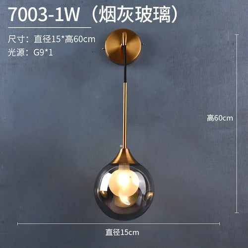 modern led wall light in the shape of a decorative ball - vue 10 sur 11
