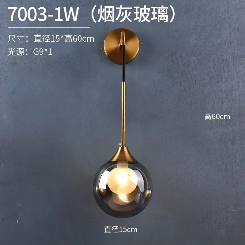 modern led wall light in the shape of a decorative ball - vue 9 sur 11