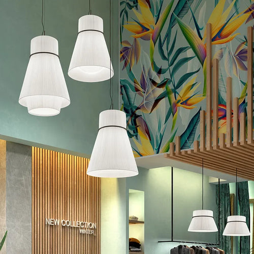 Modern fabric pendant light for decorative indoor lighting