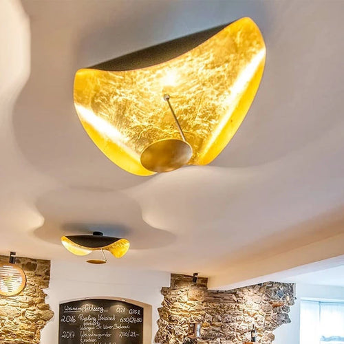 Modern retro industrial flying saucer LED ceiling light - vue 2 sur 9