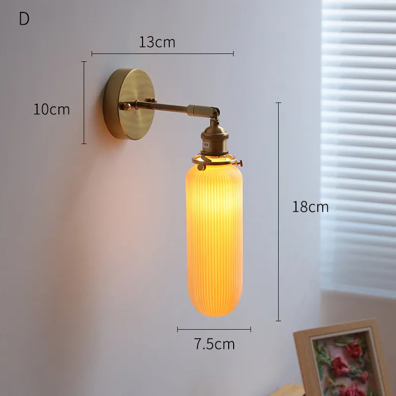 Nordic Japanese white and copper LED wall light - vue 22 sur 23