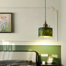 Natural jade pendant light French retro style for elegant interiors