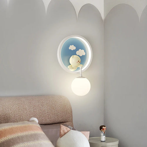 Creative cartoon bear cloud bedside lamp for children - vue 6 sur 9