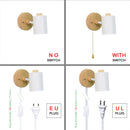 Nordic wall light bedside lamp with switch eu/UL plug macaron GU10 sconce for study or bedroom modern decor