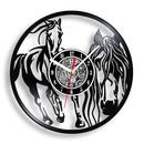 horse vinyl wall clock equestrian decoration handmade unique gift