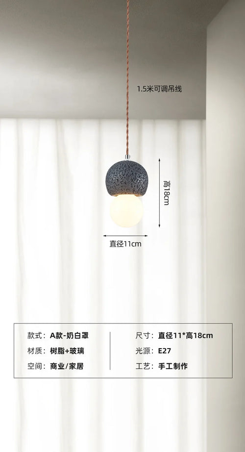 Wabi-sabi pendant light nordic creative design for interiors - vue 12 sur 12