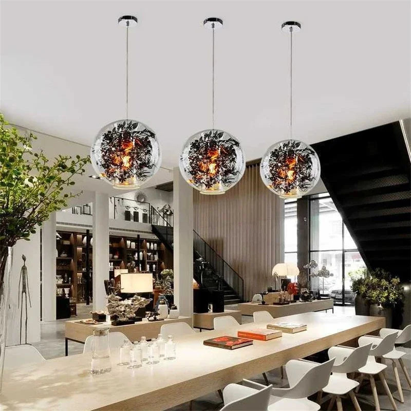 Nordic glass pendant light for elegant decor - vue 4 sur 8