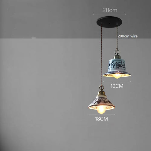 Modern ceramic LED pendant light for home interiors - vue 26 sur 29