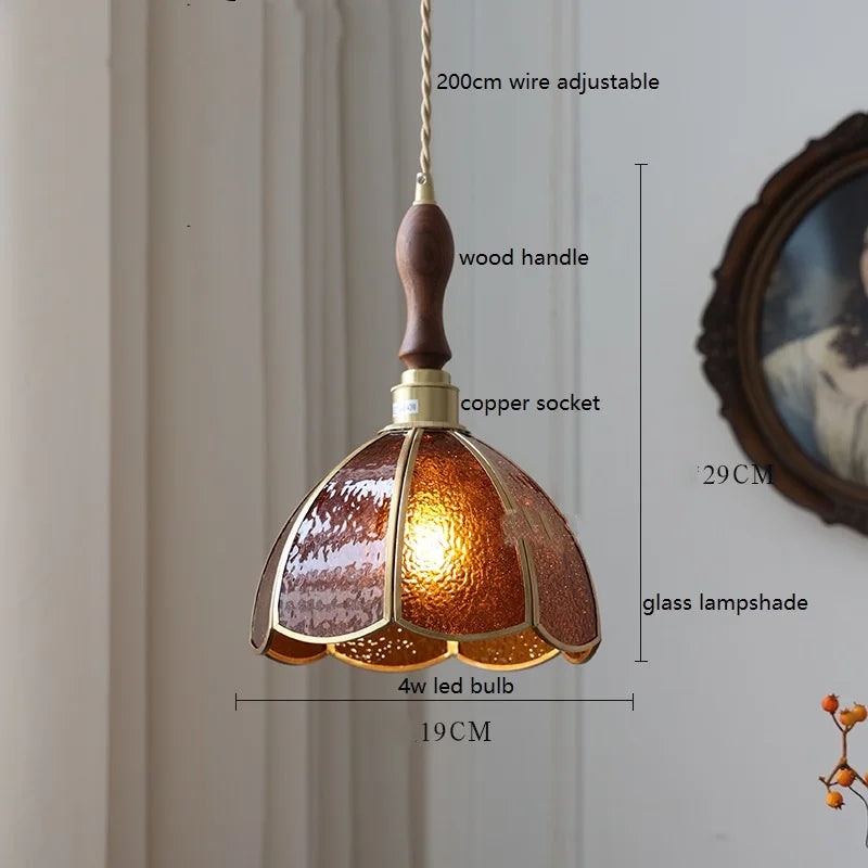 Nordic vintage handheld lamp with coloured glass and copper - vue 15 sur 29