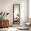 decorative floor mirror with gold metal frame