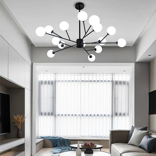 Nordic glass chandelier magic bean designer home decor - vue 5 sur 14