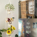 cotton rope wall baskets with macrame tassels