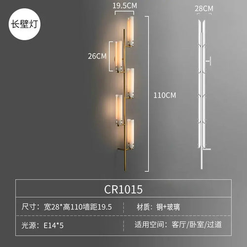 Retro copper and glass luxury decorative wall light for interiors - vue 11 sur 10