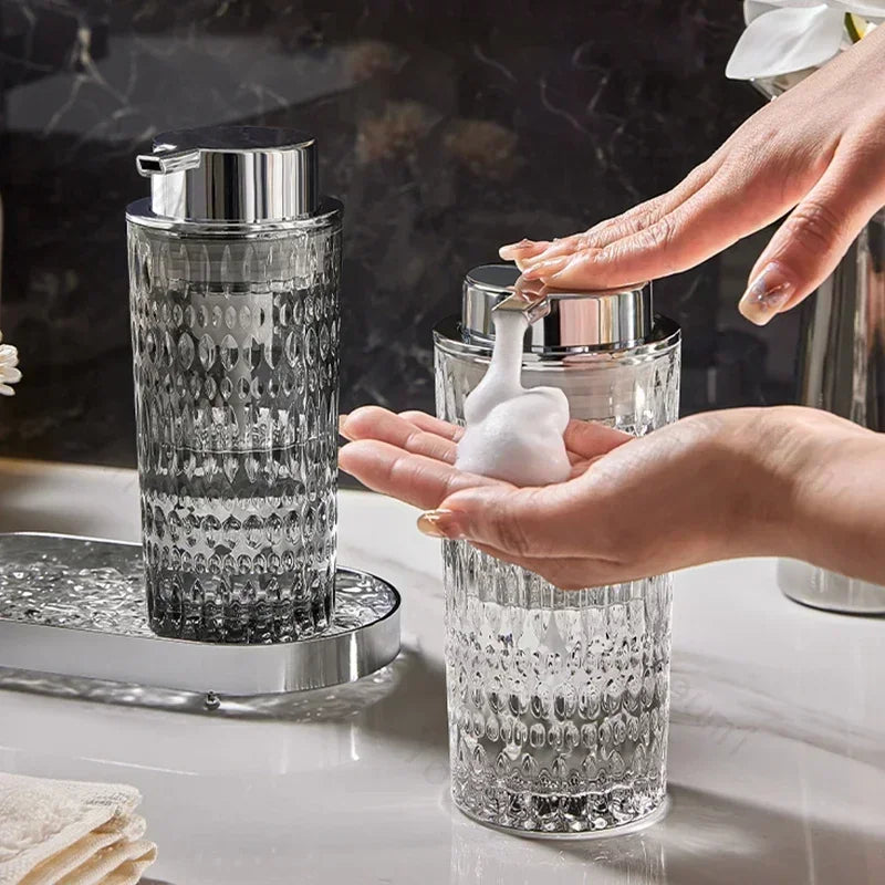 elegant and practical glass soap bottle for bathroom