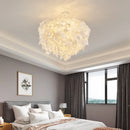 Plastic leaf chandelier for a romantic and decorative atmosphere