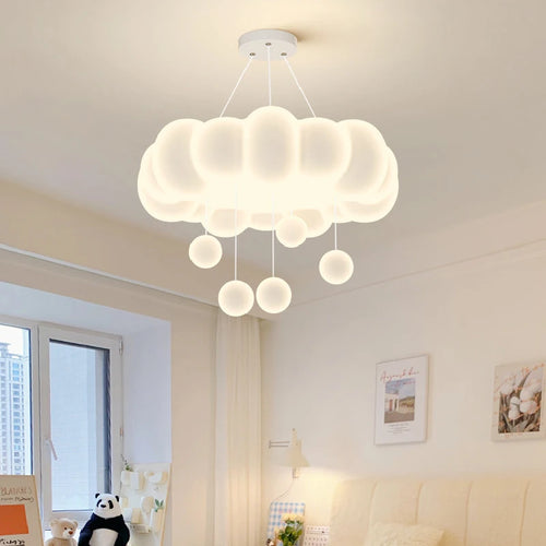 Modern romantic cloud chandelier for children's bedroom interior decoration - vue 5 sur 12