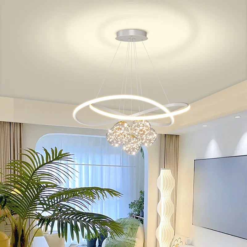 lustre moderne suspendu pour éclairage intérieur design élégant - vue 4 sur 12