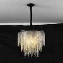 Modern luxury crystal LED chandelier with gold chain