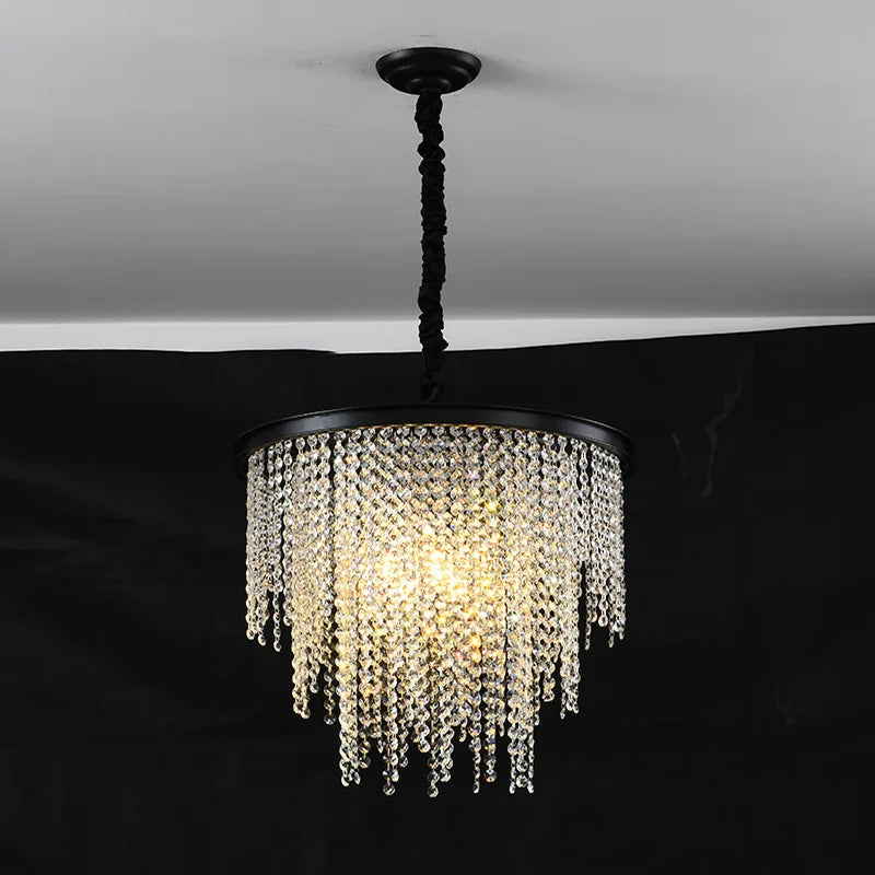 Modern crystal chandelier with elegant suspended light for interior decoration - vue 4 sur 10