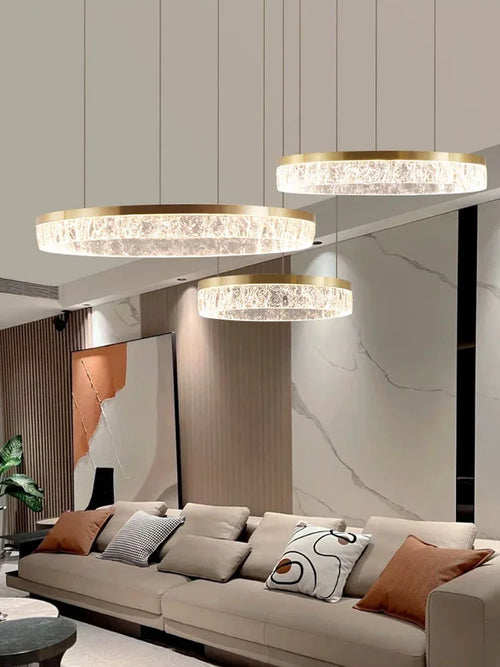 Modern circular ring chandelier for interior decoration - vue 5 sur 11