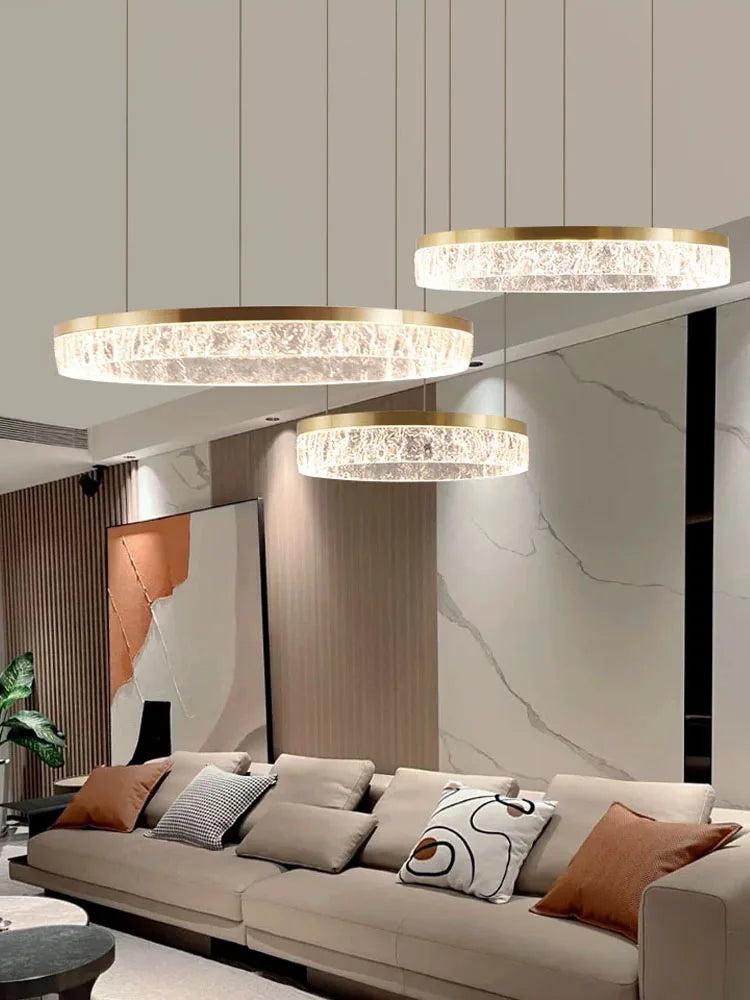 Modern circular ring chandelier for interior decoration - vue 4 sur 11