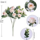 Artificial rose bouquet with eucalyptus and decorative peony