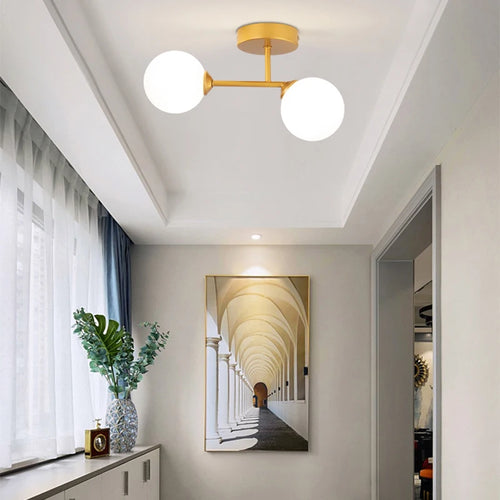 Led ceiling light nordic sphere for bedroom, living room, hallway decor - vue 4 sur 8