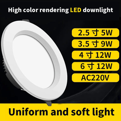Ultra-slim aluminium recessed LED ceiling light for indoor use