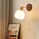 Glass wall light with pull switch artistic decor