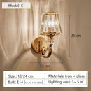 Modern nordic luxury crystal LED wall light