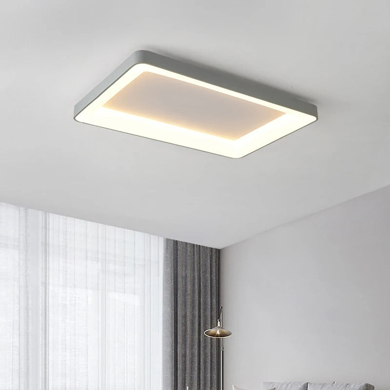 Simple rectangular LED ceiling light for modern interiors - vue 3 sur 10