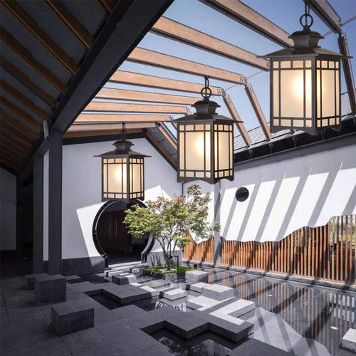 Vintage outdoor ceiling light european style for garden and courtyard - vue 5 sur 9