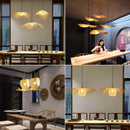 Japanese style bamboo chandelier for zen Asian decor