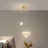 Luxury minimalist single head crystal chandelier