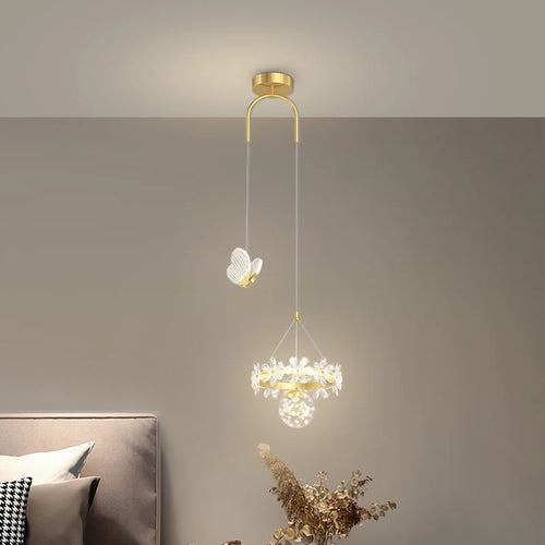 Luxury minimalist single head crystal chandelier
