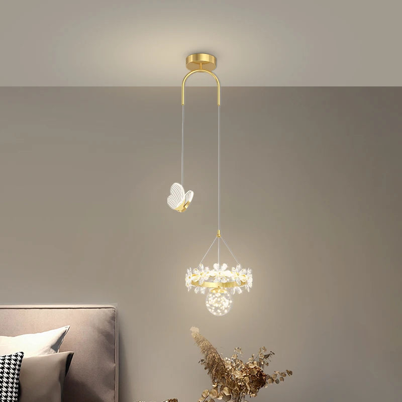 Luxury minimalist single head crystal chandelier