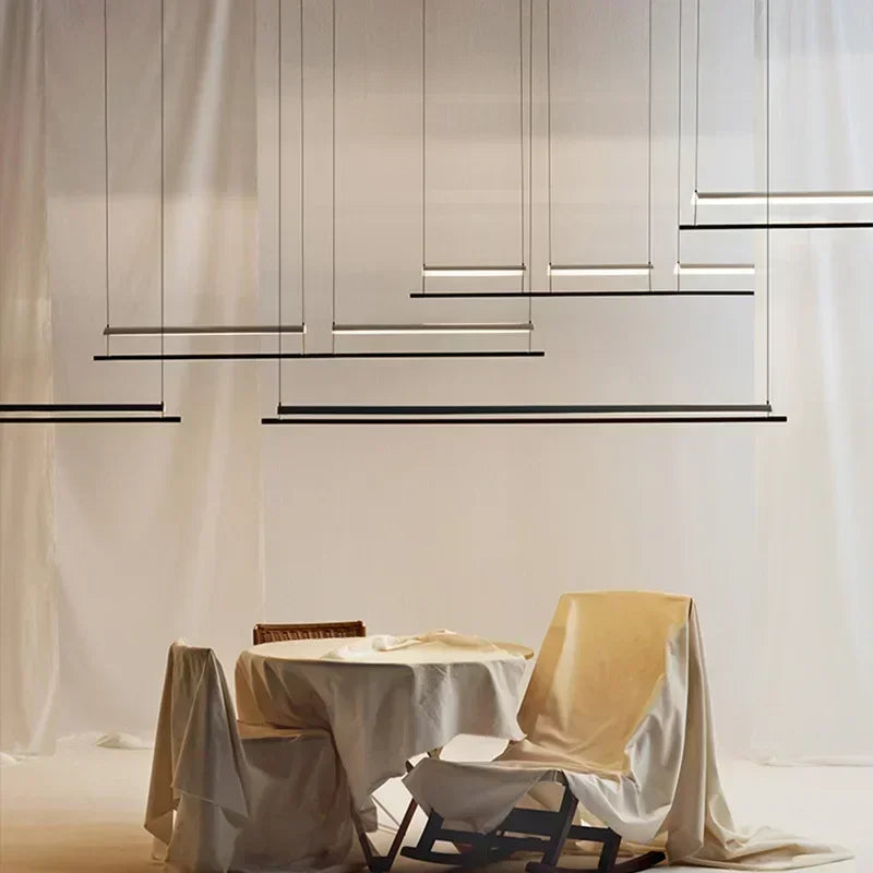 Modern nordic pendant light with long minimalist design - vue 3 sur 12