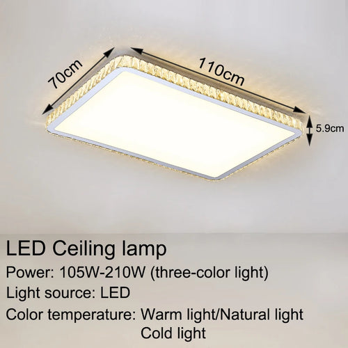Modern luxury crystal round ceiling light for interiors - vue 18 sur 18